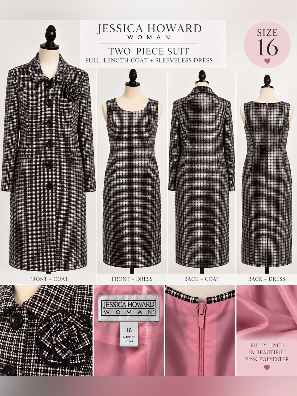 Jessica Howard Woman Two-Piece Suit — Size 16